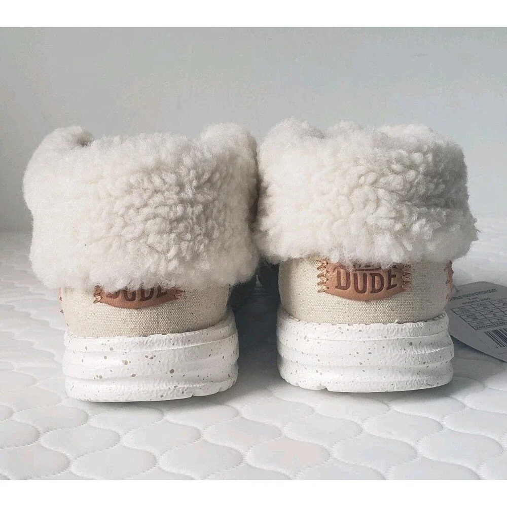 NWT Hey Dude Wendy Fold Youth Stitch Cozy Tan  Size YT6  24Cm Fleece Lined Shoes